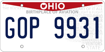 OH license plate GOP9931