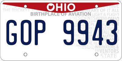 OH license plate GOP9943
