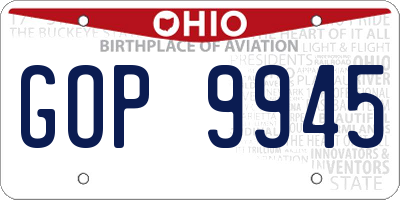 OH license plate GOP9945