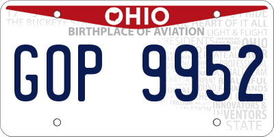 OH license plate GOP9952