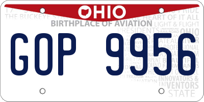OH license plate GOP9956