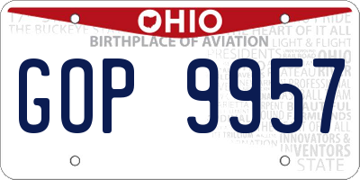 OH license plate GOP9957