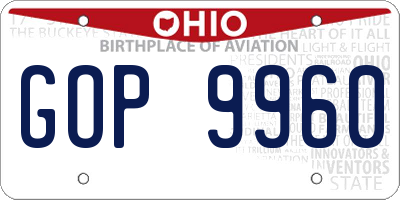 OH license plate GOP9960