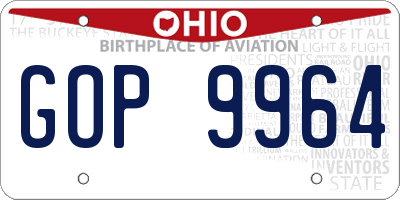 OH license plate GOP9964