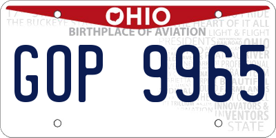 OH license plate GOP9965
