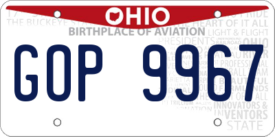 OH license plate GOP9967