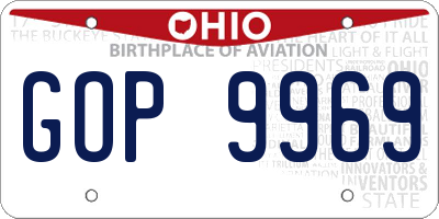 OH license plate GOP9969
