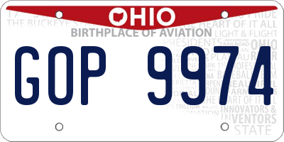 OH license plate GOP9974