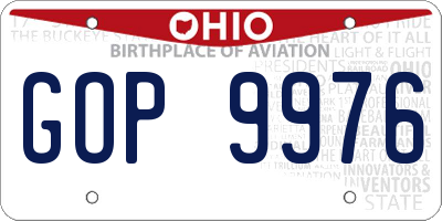 OH license plate GOP9976