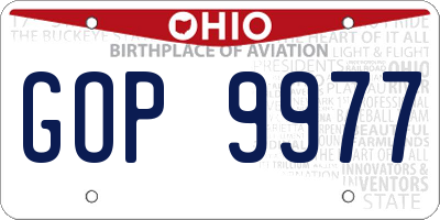 OH license plate GOP9977