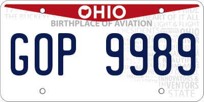 OH license plate GOP9989