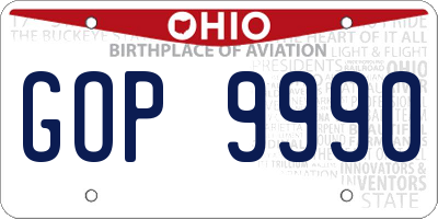 OH license plate GOP9990