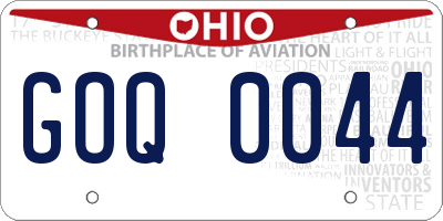 OH license plate GOQ0044