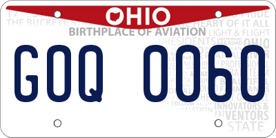 OH license plate GOQ0060