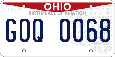 OH license plate GOQ0068