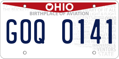 OH license plate GOQ0141