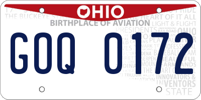 OH license plate GOQ0172