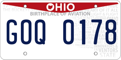 OH license plate GOQ0178