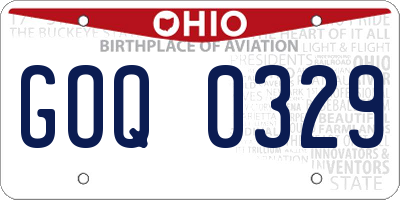 OH license plate GOQ0329