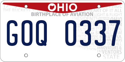 OH license plate GOQ0337