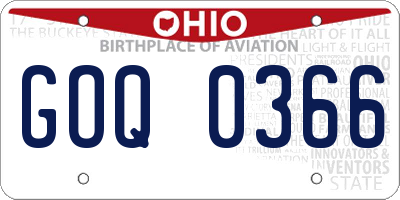 OH license plate GOQ0366