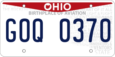 OH license plate GOQ0370