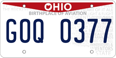 OH license plate GOQ0377