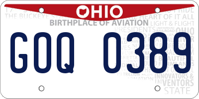 OH license plate GOQ0389