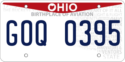 OH license plate GOQ0395