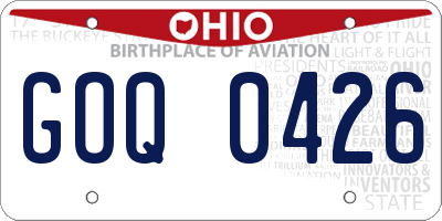 OH license plate GOQ0426