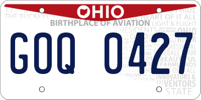 OH license plate GOQ0427