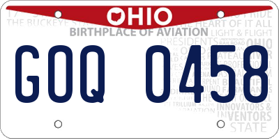 OH license plate GOQ0458