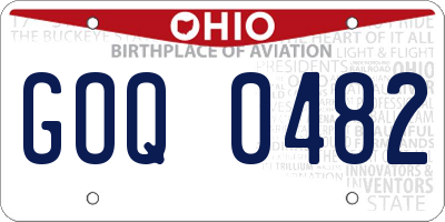 OH license plate GOQ0482