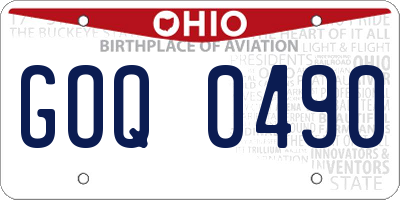 OH license plate GOQ0490