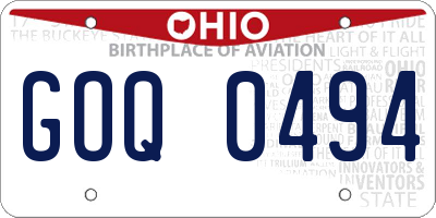 OH license plate GOQ0494