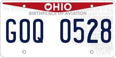 OH license plate GOQ0528