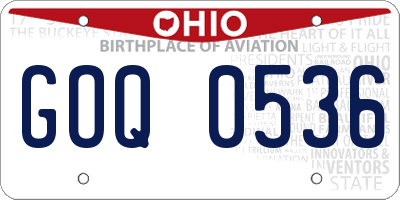 OH license plate GOQ0536