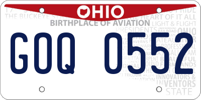 OH license plate GOQ0552