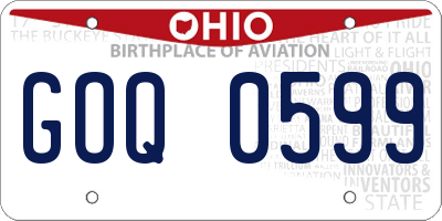 OH license plate GOQ0599