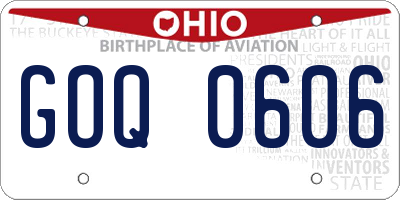 OH license plate GOQ0606