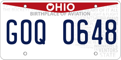 OH license plate GOQ0648