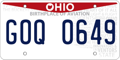 OH license plate GOQ0649