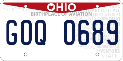 OH license plate GOQ0689
