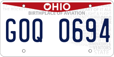 OH license plate GOQ0694