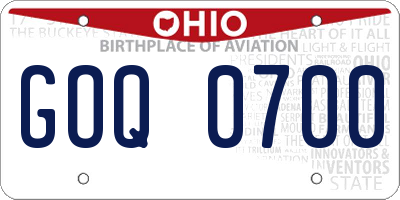 OH license plate GOQ0700