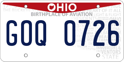 OH license plate GOQ0726