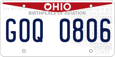 OH license plate GOQ0806