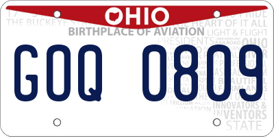 OH license plate GOQ0809