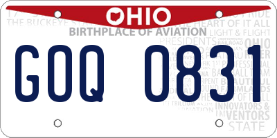 OH license plate GOQ0831