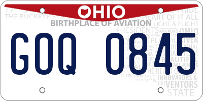 OH license plate GOQ0845